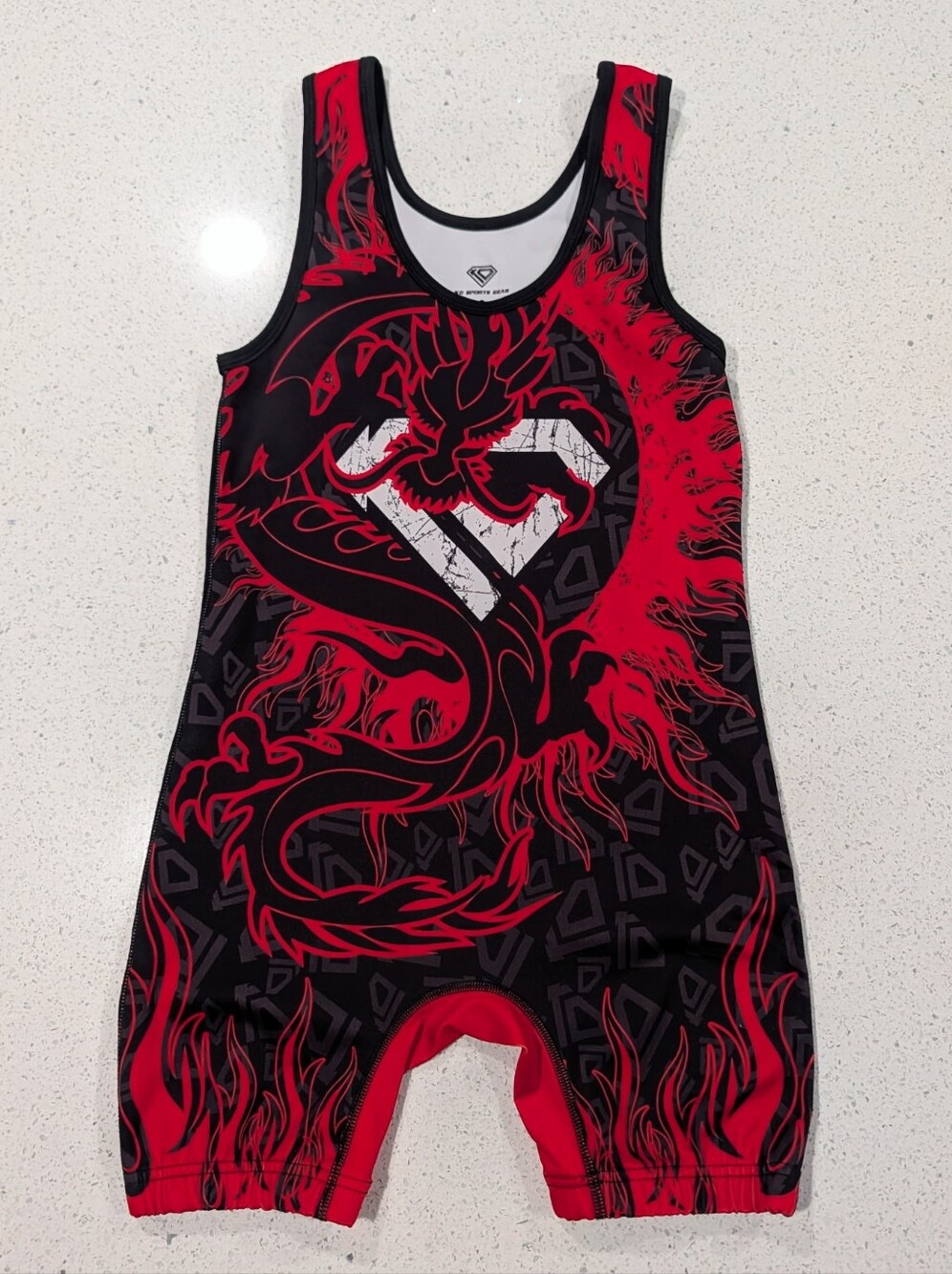 KO Sports DRAGON Team Boy Gymnastics Jersey Wrestling Leotard Singlet Mens Small